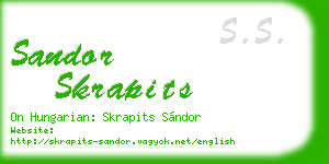 sandor skrapits business card